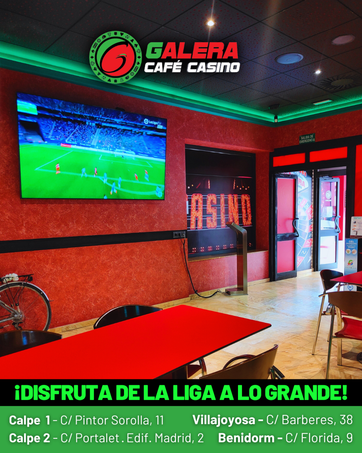 ¡Septiembre llega con el mejor fútbol en los Salones Galera Café Casino!